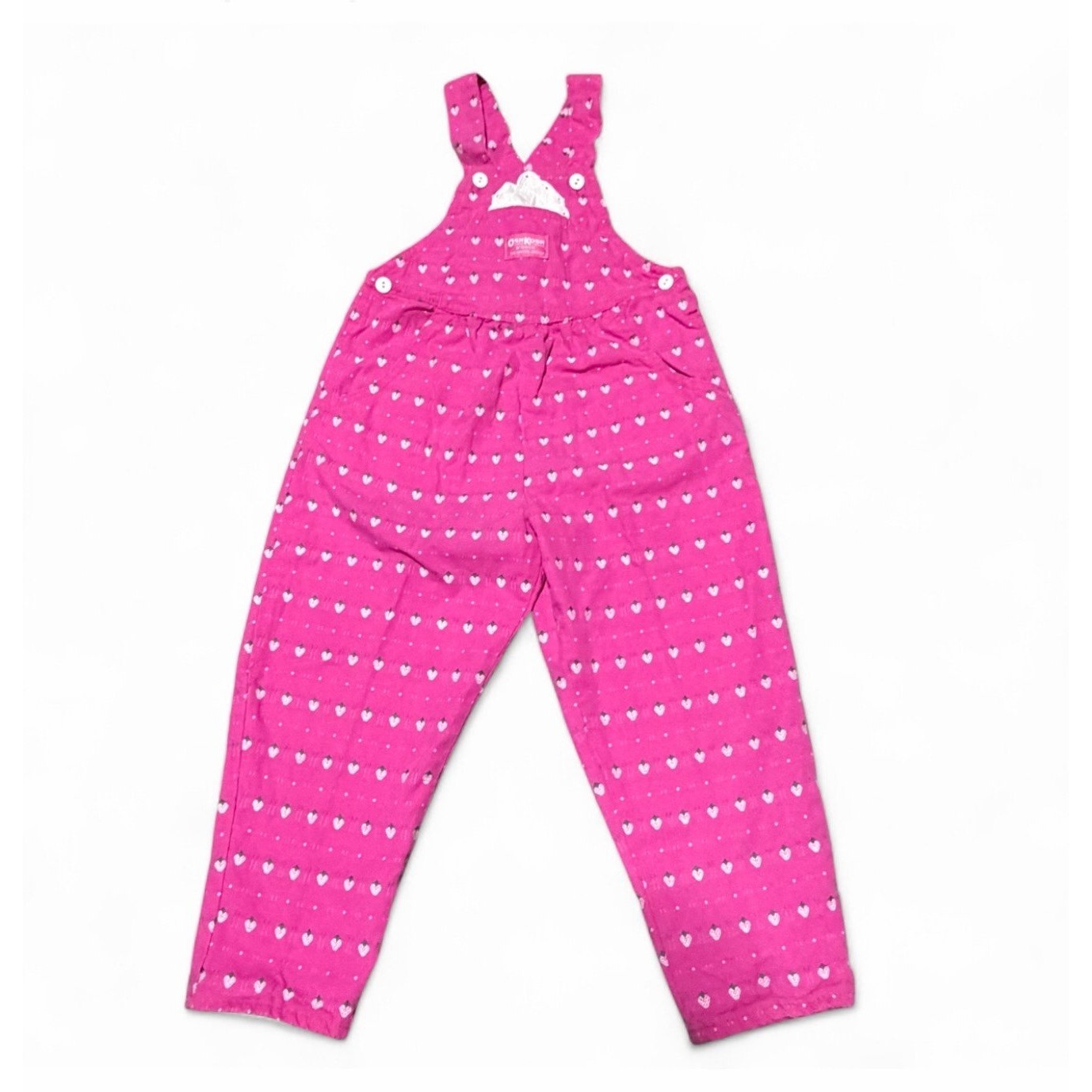Vintage Oshkosh B'gosh Pink Strawberry Overalls Girls Size 5 Usa Made Rare